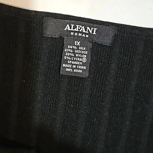 Alfani Womens sleeveless sweater vest sz 1X black ribbed silk blend soft casual - Picture 8 of 12